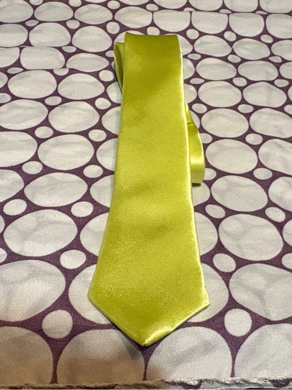 Men's Lime Green Satin Tie - Unbranded